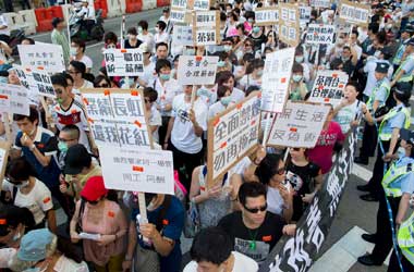 macau casino workers protesting